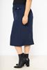 Picture of PLUS SIZE NAVY LINED STRETCH ELASTICATED WAIST STRAIGHT SKIR